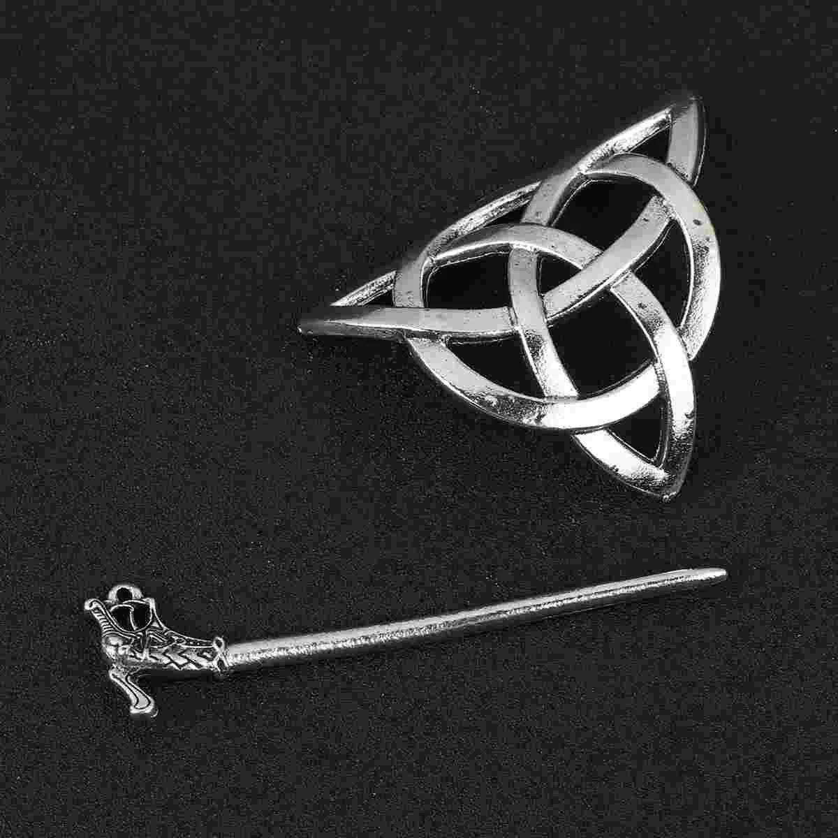 

2Pcs Viking Hair Clips Silver Hair Slide Hairpins Knot Hair Accessories for