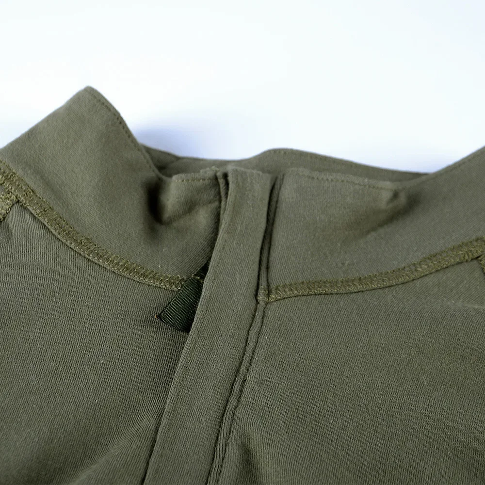 Men's Army Green Long Sleeve Tactical Cotton Breathable Training Shirt