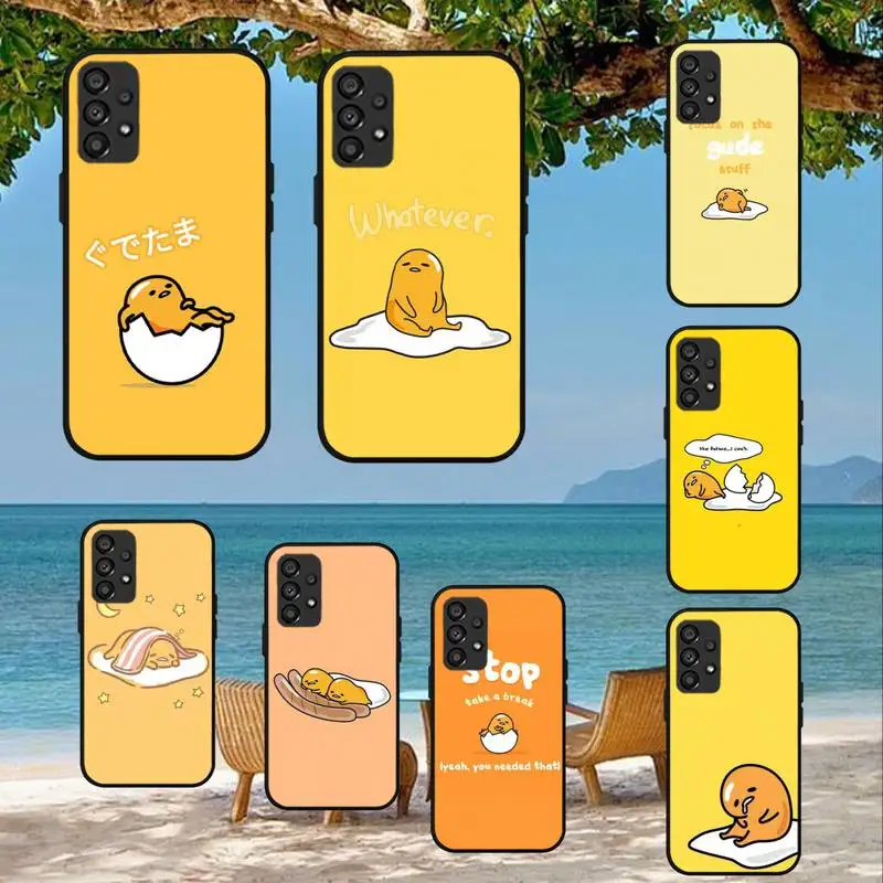 Cute Cartoon Gudetama Egg Phone Case Per Samsung S 8 9 10 20 21Fe 22 5G Plus Ultra Lite A9 A9Sta 2018 A10 S Shell