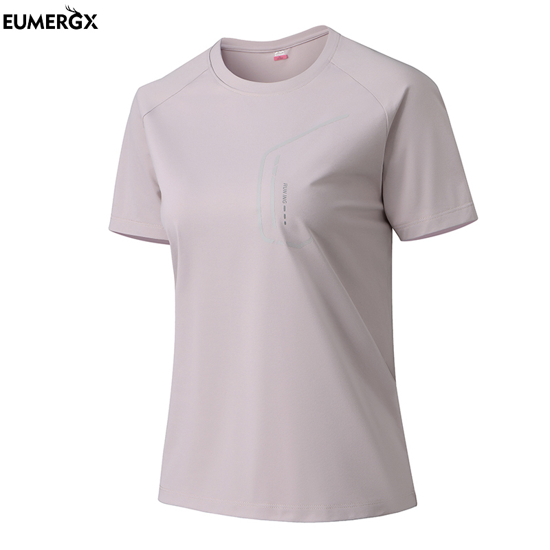  EUMERGX Hiking Short Sleeved T-Shirt For Women Outdoor Quick Dry Functional T-Shirt Camping Climbing Trekking Short Sleeve Tee 