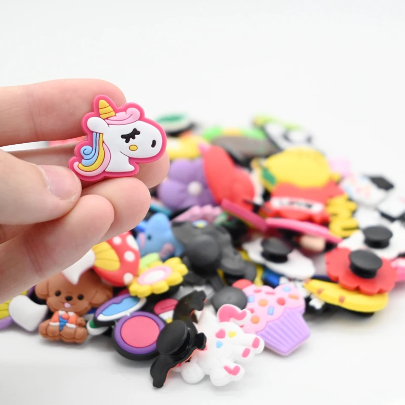 100 Pack Shoe Charms for Croc PVC Cute Cartoon Shoe Decoration Pins Anime Accessories Pack for Kids Teens Girls Boys Children shoe charms