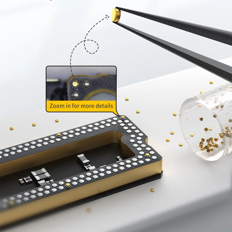 24K Explosion Proof Gold-Pated Foil Gasket 3 Bottles Qianli iAtlas Easy To Tin In Reballing Precise BGA Mainboard Repair Shim