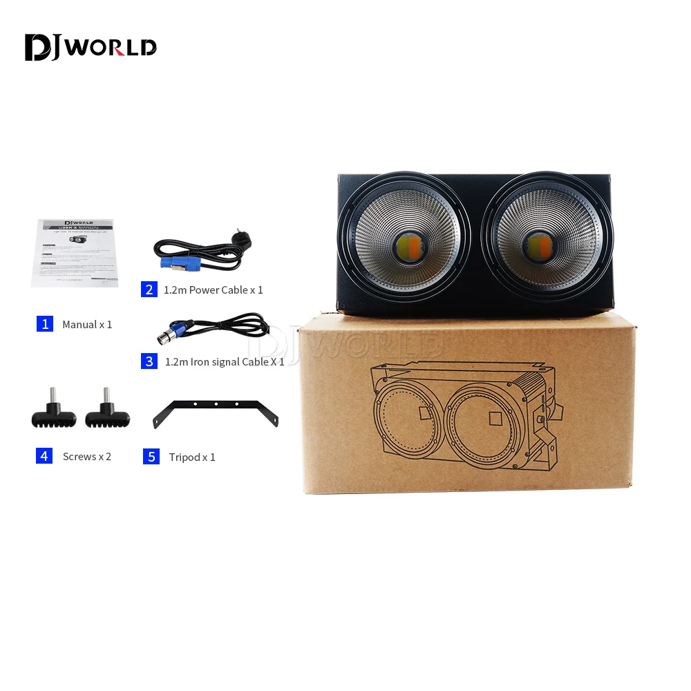 200W Cob 2 Eyes LED Par Cold / Warm White 2IN1 DMX Stage Lighting Voice Control for Party Club Disc Christmas 2X100W Blinder 4