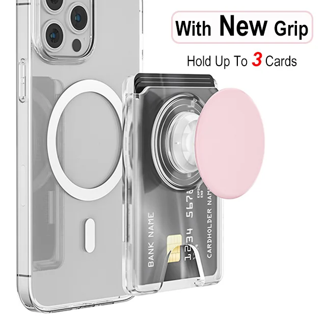 Magnetic Wallet with Expanding Grip and Card Holder