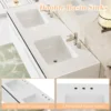 60"LED Floating Bathroom Double Vanity with Sink Combo, Modern High Gloss Wall Mounted Bathroom Storage Cabinet with 3 Hole Sink 5