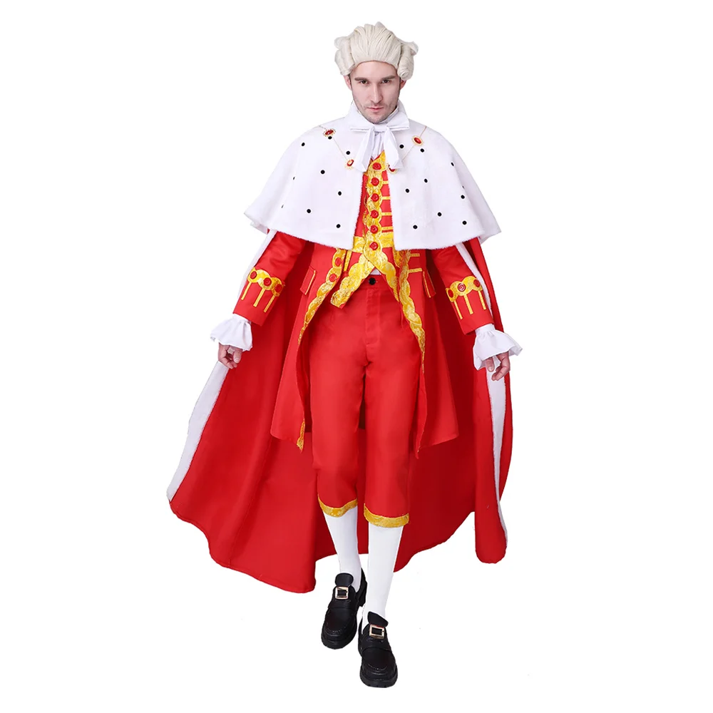 Cosplayitem Musical Hamilton King George Washington Costume Cosplay Regal King Cloak Cape Suit Costume Mantello Del Re Medievale