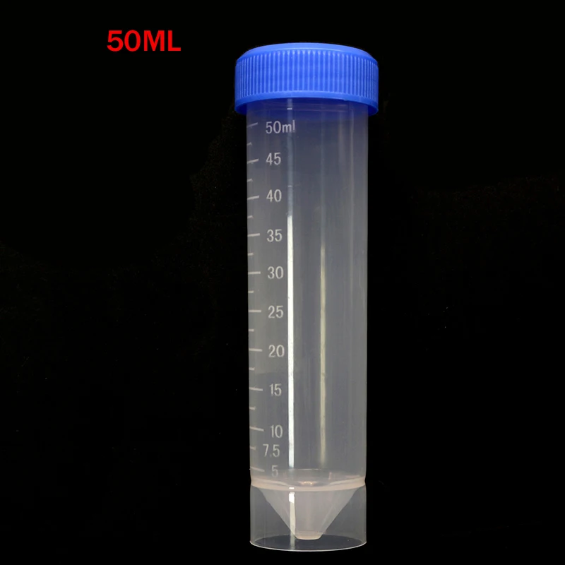 Screw Blue Cap Round Bottom Centrifugal Test Tube 50ML/15ML/10ML Laboratory Sample Analysis Bottle Reagent Bottle 10pcs plastic test tubes centrifuge tube