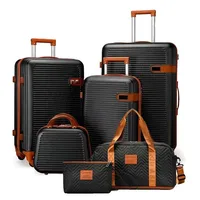 Ensemble de bagages 4 pièces : valise à main approuvée par TSA 20/24/28 pouces + trousse de toilette de 12 pouces - 360 °   Voyage de vacances à roulettes silencieuses 2