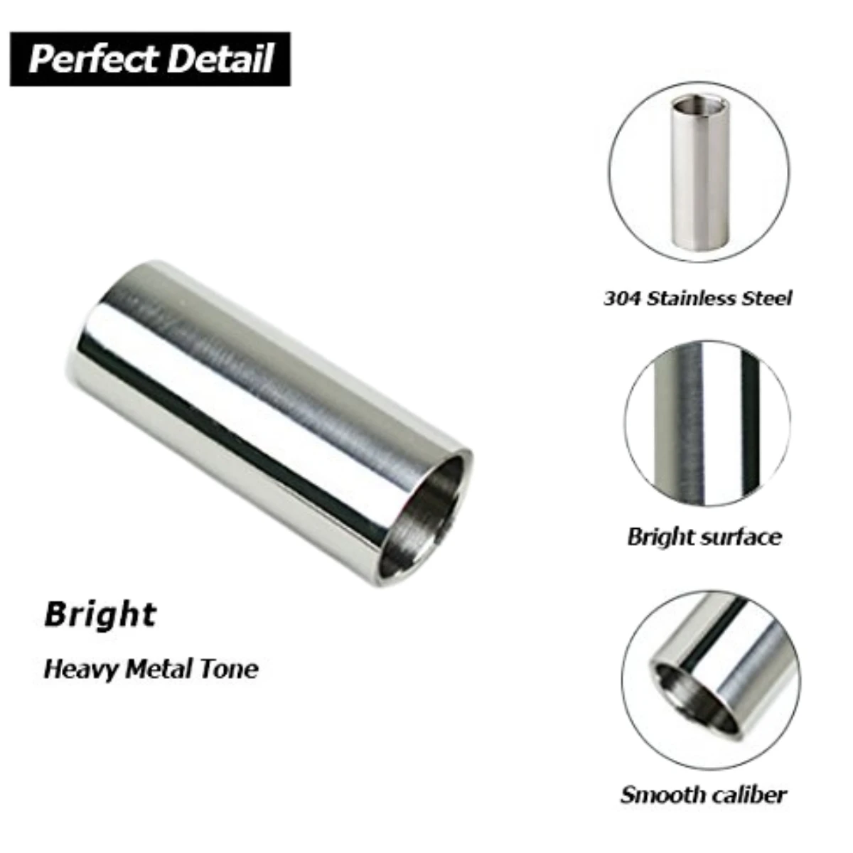 Guitar Slide Miwayer Slider 60MM High Guitar Slide Bar Stainless Steel Metal/Glass Finger Slides for Ukulele Guitar