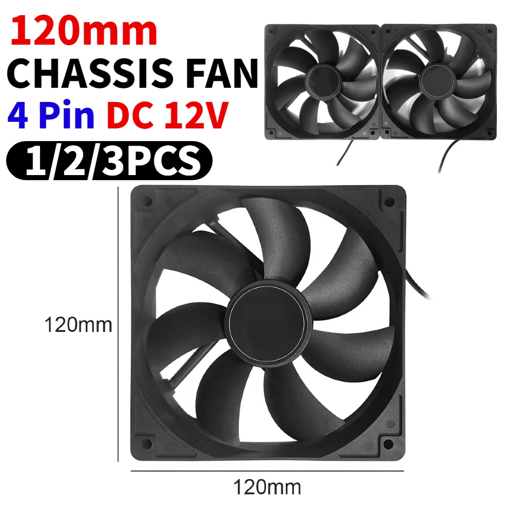 Ultra Silent 120mm Computer Case Cooling Fan - DC 12V Quiet Cooler