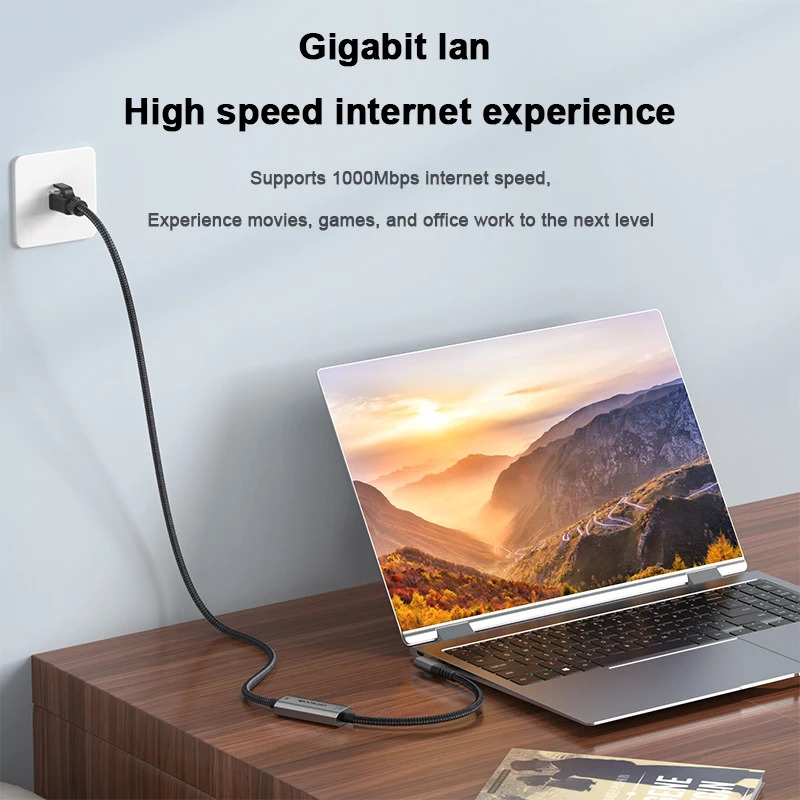 앵글 USB C-이더넷 케이블 2500Mbps 기가비트 이더넷-USB C 케이블 호환 가능한 Thunderbolt 4/5 MacBook Pro/Air iPhone용