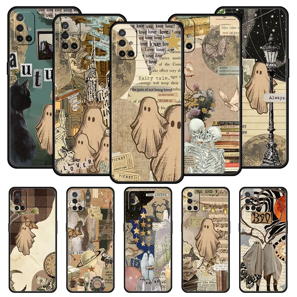 Adorable Ghost-Themed Soft Black Phone Case