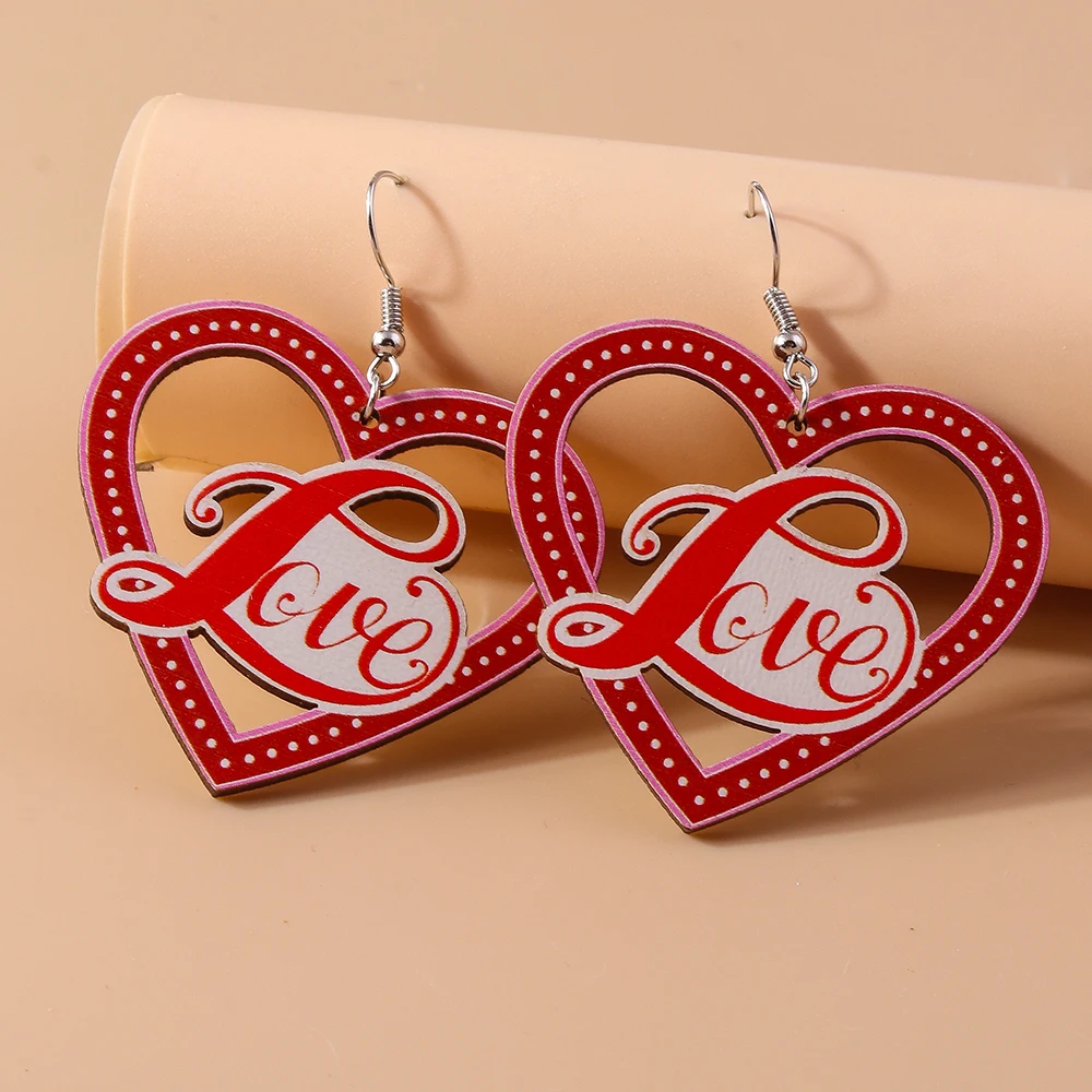 Aihua Kreative Rote Liebe Herz Ohrringe Für Frauen Mädchen Einfache Liebe XOXO Brief Ohrring Valentinstag Schmuck Zubehör – Detail 7