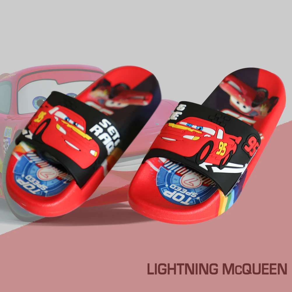 Kids Shoes Boys Girls Slippers Cars Cartoon Animals Prints Bathroom Toddler Flat Heels