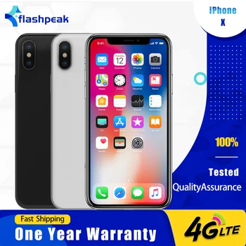 Original iPhone X 4G Mobile Phone Face ID 3D Touch 64GB/256GB HDR10 5.8" OLED Screen 12MP+7MP A11 Bionic Hexa Core SmartPhone