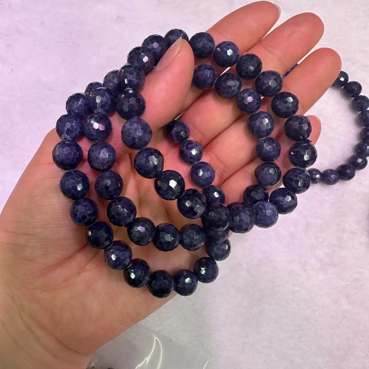 

AAA Quality Natural Cutting Sapphire Stone Bead Bracelet Natural Stone Bracelet Senior Jewelry Female for Gift Wholesale!9mm