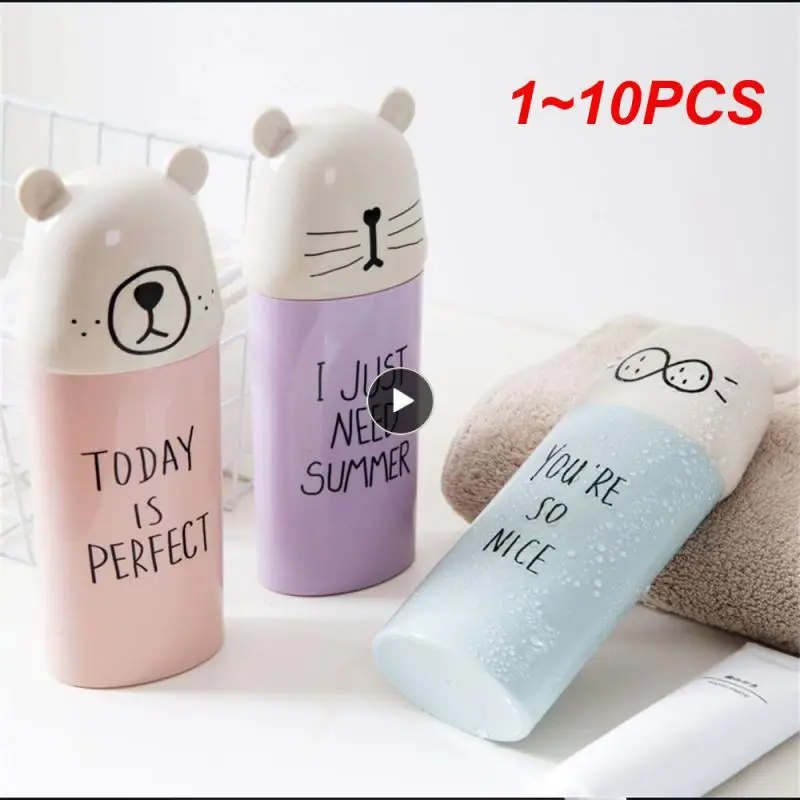 1~10PCS Cute Toothbrush Toothpaste Cups Portable Storage Boxes Brush Washing Tooth Gargle Case Children Bathroom Travel