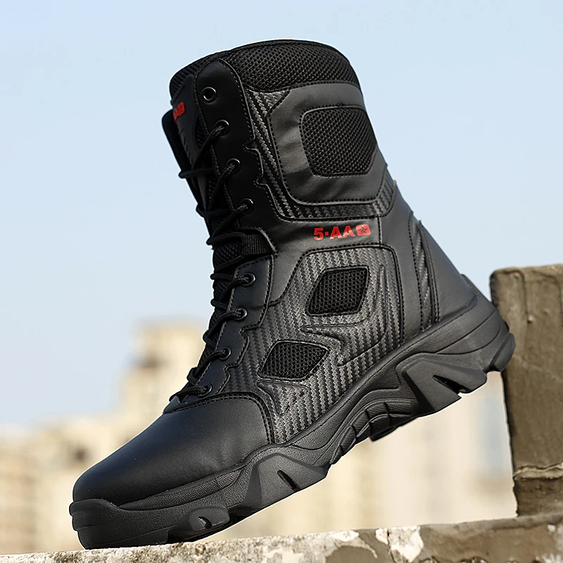 Basic Boots Men Tactical Boots Training Wearable Desert Combat Men Hiking Shoes Sneakers Big Size 39-47 Zapatos Hombre mens leather boots