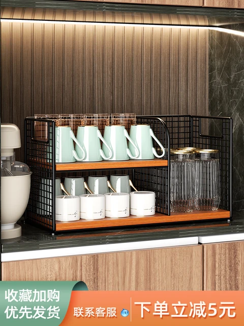 Kaufe Edelstahl Kaffeetasse Teller Aufbewahrung Becher hängen Rack Halter  Küche Lagerung