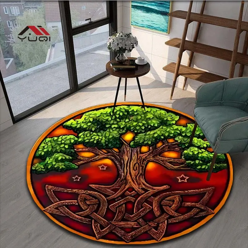 

Lifetree Pattern Round Carpet for Living Room Rugs Carpet Soft Non-slip Floor Mat for Kids Bedroom Carpet Tapis 5 Sizes