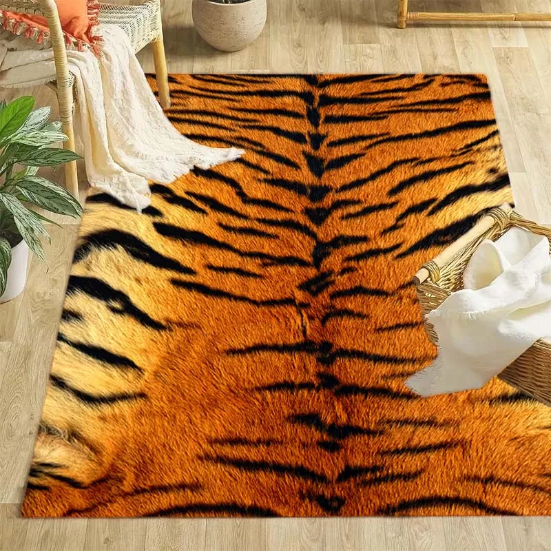 WildTigerLeopardPrint3DSeriesAreaRugCarpetRugHomeLivingRoom