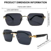 Lunettes de soleil photochromiques carrées sans monture pour hommes, style vintage, verres découpés, lunettes de créateur de luxe 2026, monture invisible 6