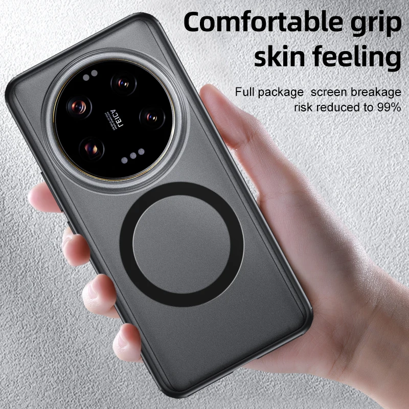 Matte & Clear Magnetic Wireless Charging Armor Case - Military Shockproof Back Cover