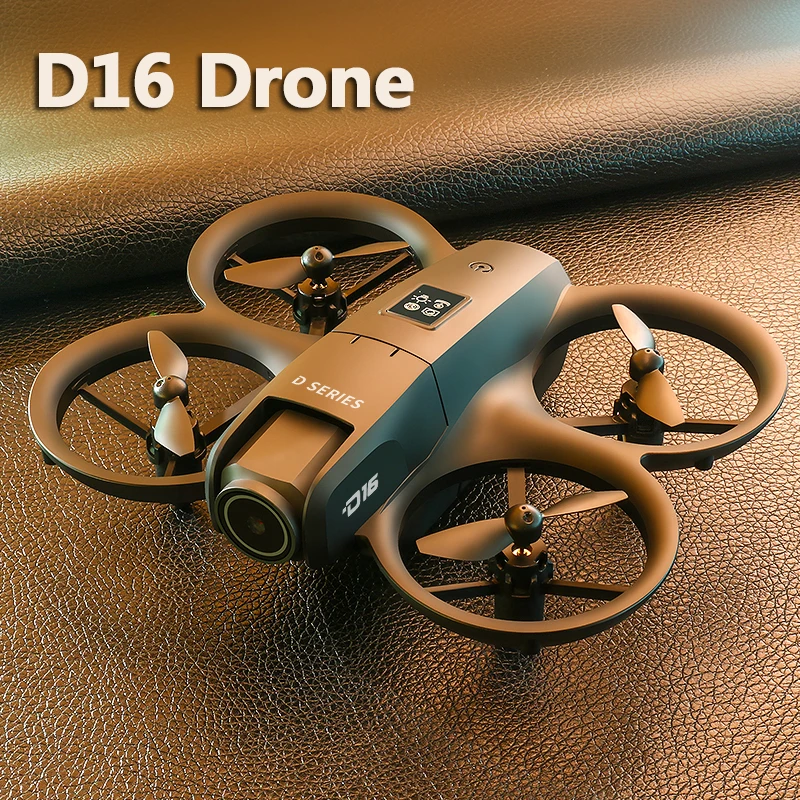Mini Drone D16 8K HD avec caméra 360° en vol stationnaire, stabilisation avancée pour débutants.