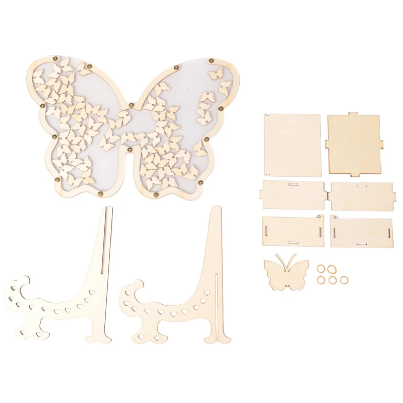 1 PCS DIY White Wedding Guest Book Alternativey Butterfly Frame With Small Butterflys Alternative Wedding Signs