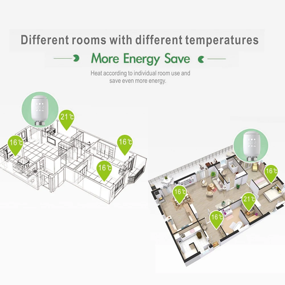 Phone Remote Control Thermostat Valves Battery Powered Heating Thermostat Valves For Apartment images - 6