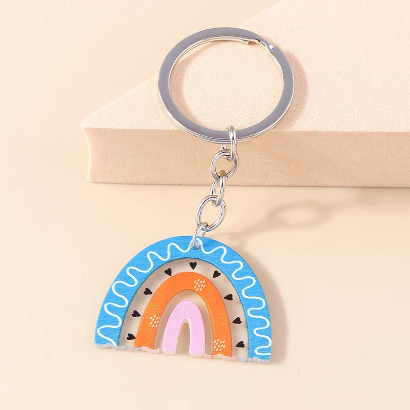 Bunter Regenbogen-Schlüsselanhänger, Lächeln, Wolke, Schlüsselanhänger, Harz-Schlüsselanhänger für Frauen und Mädchen, Handtasche, Geschenk, Schmuck, Accessoires – Detail 33
