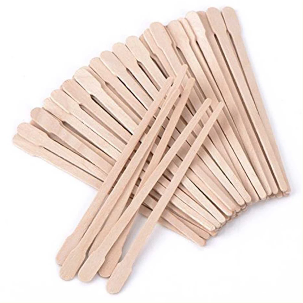 

500pcs Waxing Sticks Smooth Tongue Depressor Face Eyebrows Disposable Hair Removal Applicator Spatulas Body Small Wooden