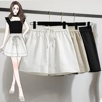 Plus Size Summer Shorts For Women 2025 Summer Ice Silk Drawstring Large Size Loose Shorts Women Korean Streetwear Shorts Female - Image 2