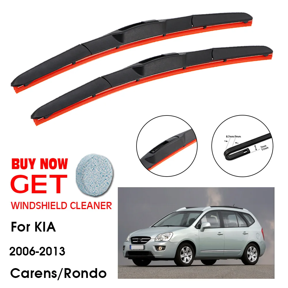 

Car Wiper For KIA Carens/Rondo 26"+16" 2006-2013 Front Window Washer Windscreen Windshield Silica Gel Wiper Blades Accessorie