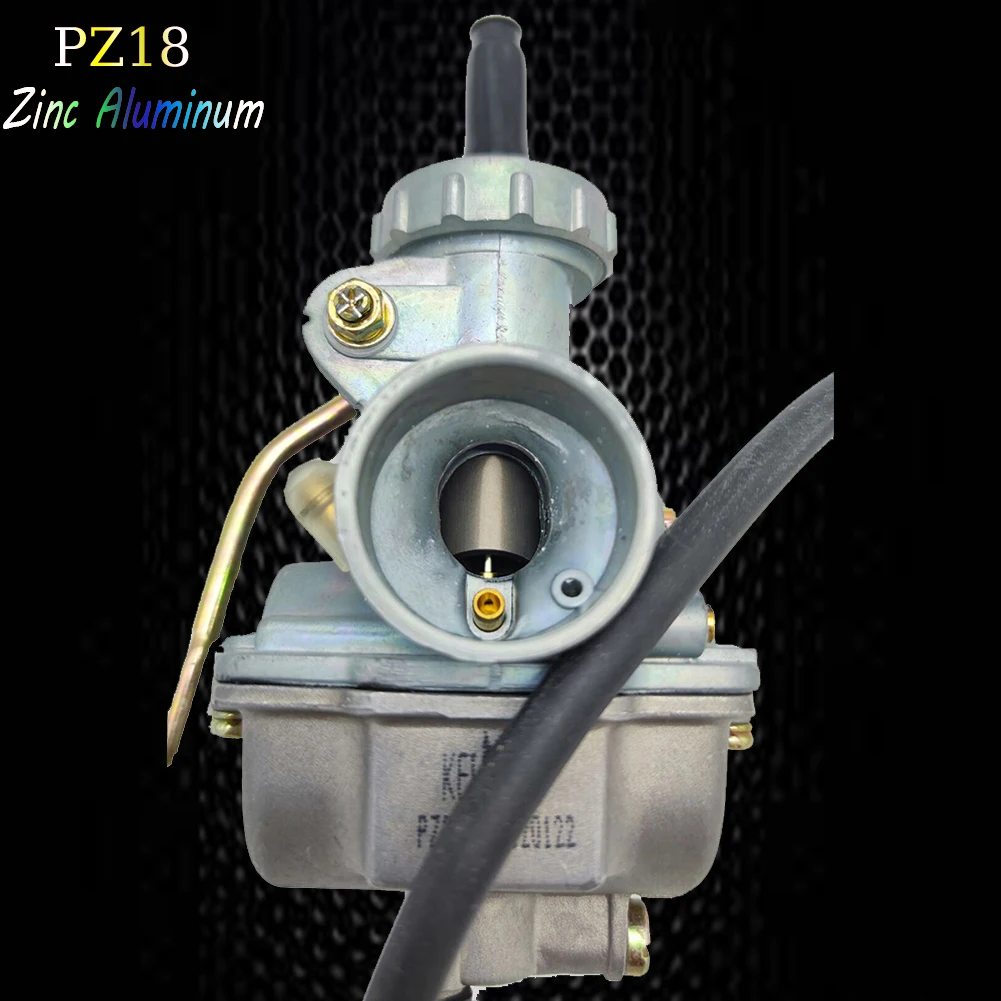 

New Zinc Aluminum Hand Choke PZ18 Motorcycle Carburetor Carb Kit For Keihi 50cc-250cc Dirt Bike ATV Quad Go Kart PZ Carb