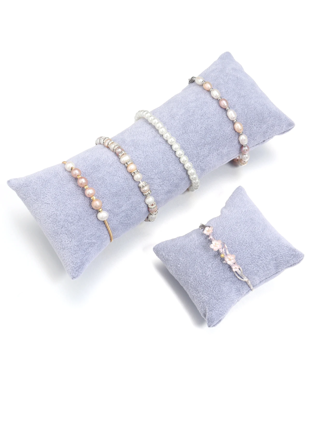 1pcs Bracelet Watch Display Pillow Velvet PU Leather Linen Jewelry Case Bangle Cushion Holder Show Photography Prop Wholesale