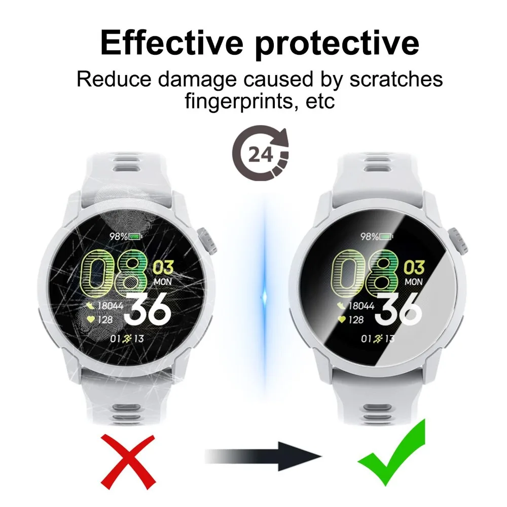 4-Pack Tempered Glass Screen Protector for Easy Installation, Anti-Scratch Positioning Films for Smartwatches