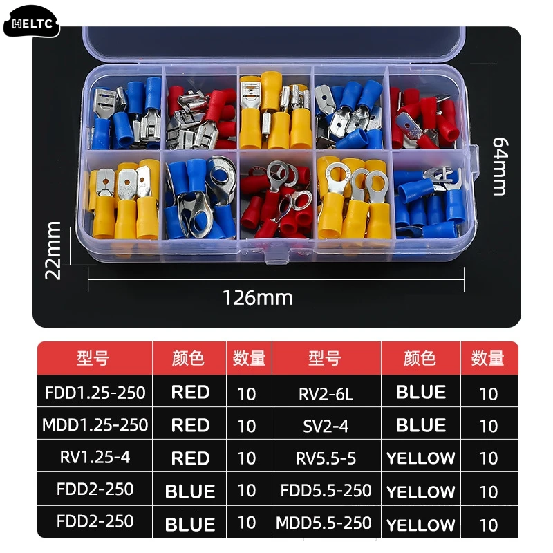 

Female Crimp Terminal Insulated Spade Wire Connector Electrical Wiring Cable Pre-Insulated Spade Cold Pressed Joint Crimp Cable