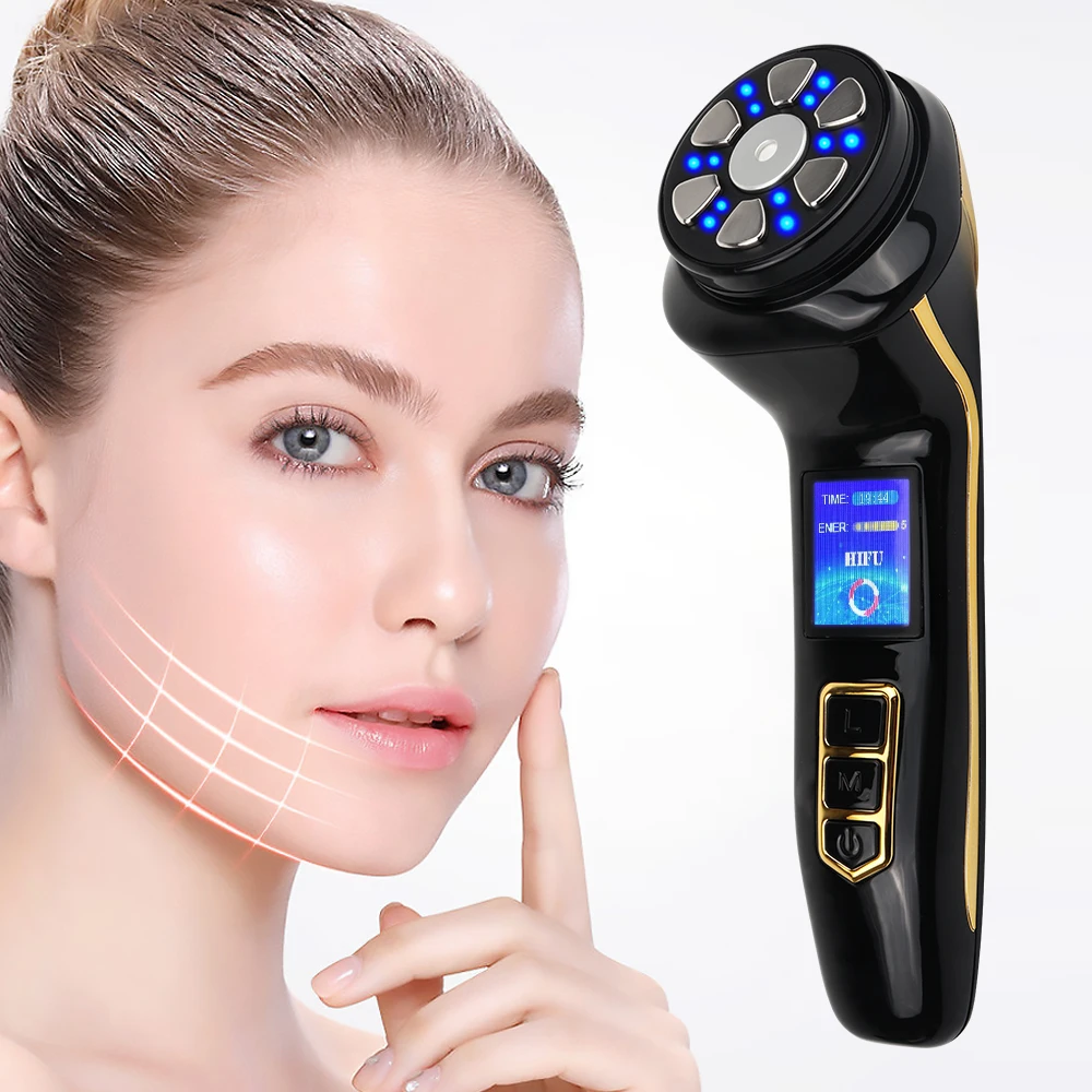 

Newest 4 IN 1 Mini HIFU Machine 3nd Generation EMS RF Pulse Warm Up Facial Massager for Faces and Body Ultrasound Beauty Device