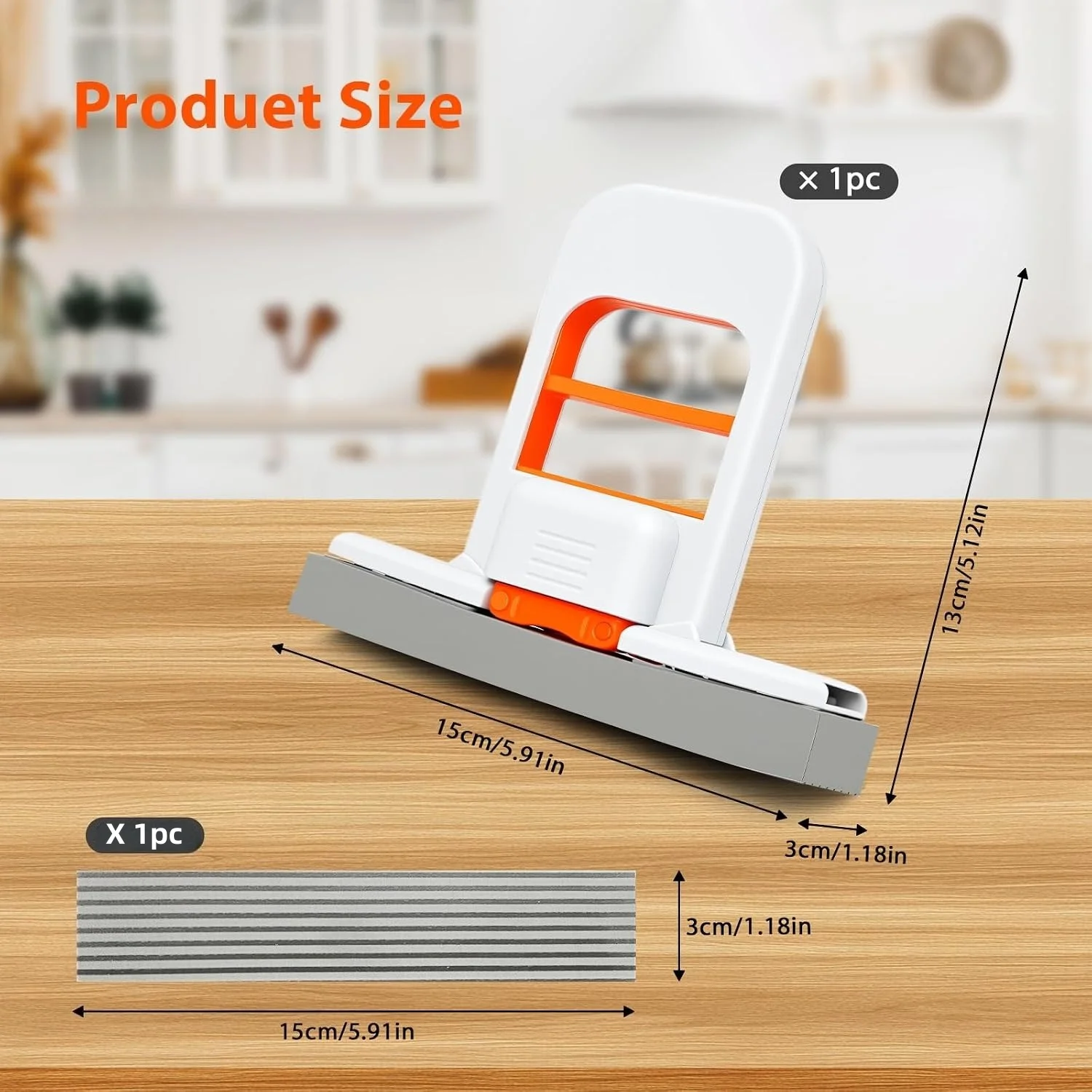 Compact Self-Squeezing Sponge Mop - Versatile Wet & Dry Cleaning Tool for Kitchen, Bathroom, and Glass Surfaces