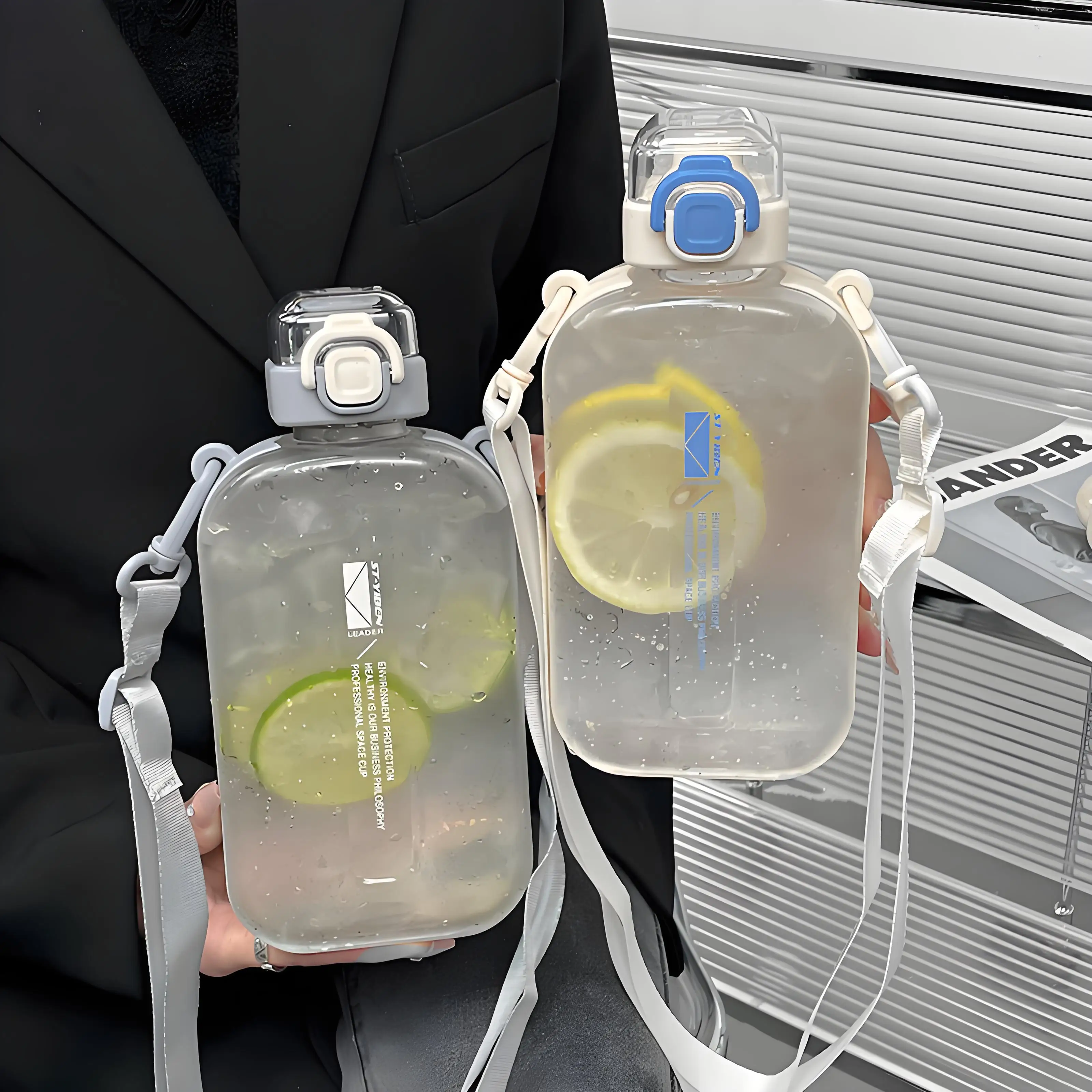 Flat Transparent Travel Water Bottle 2