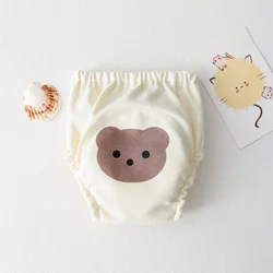 Cotton Reusable Waterproof Training Pants for Toddlers - Washable Infant Underwear (Bear)