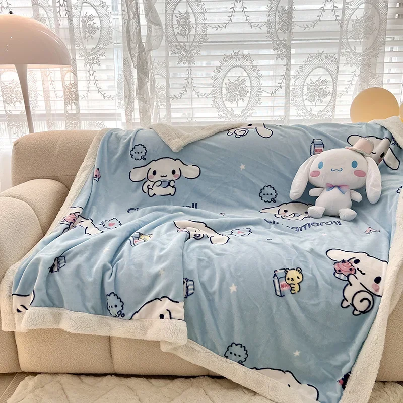 

Genuine Sanrio My Melody Kuromi Cinnamoroll Lamb Velvet Blanket Blanket Autumn and Winter Soft Comfortable and Warm Nap Blanket