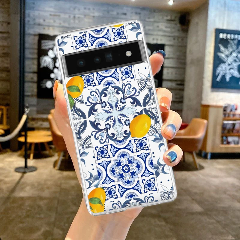 Mediterranean Lemon Soft Silicone Shockproof Clear Phone Case