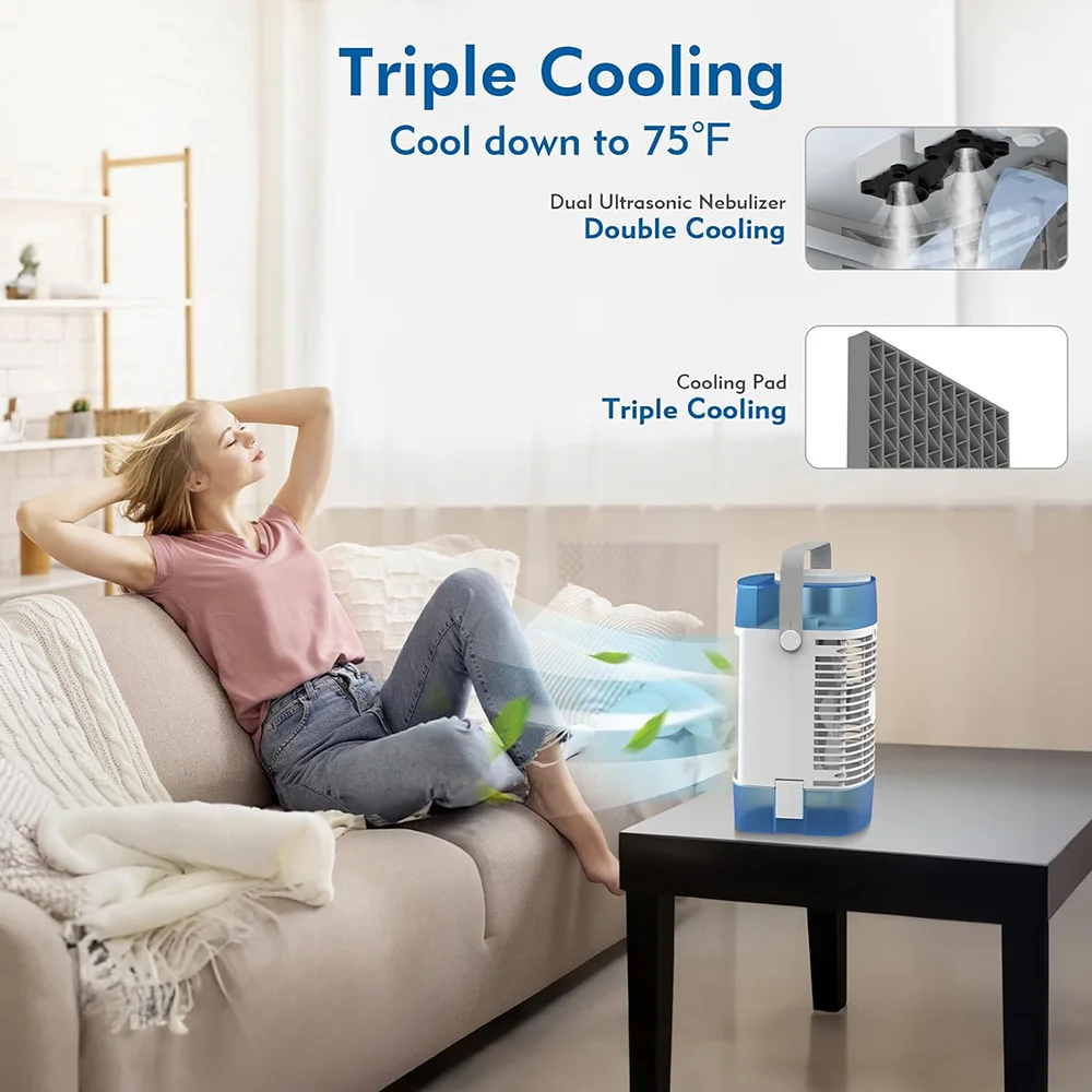 Climatiseur Portable Mural Sans Perçage - Refroidissement En 10 Sec, 3 Vitesses, Mode Froid/chaud Pour Chambre, Bureau, Cuisine (blanc) - 8