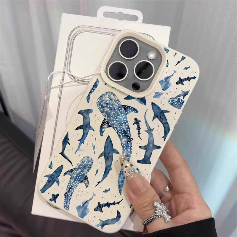 Ocean Shark Whale Design Phone Case - Vibrant Marine Life Protective Cover