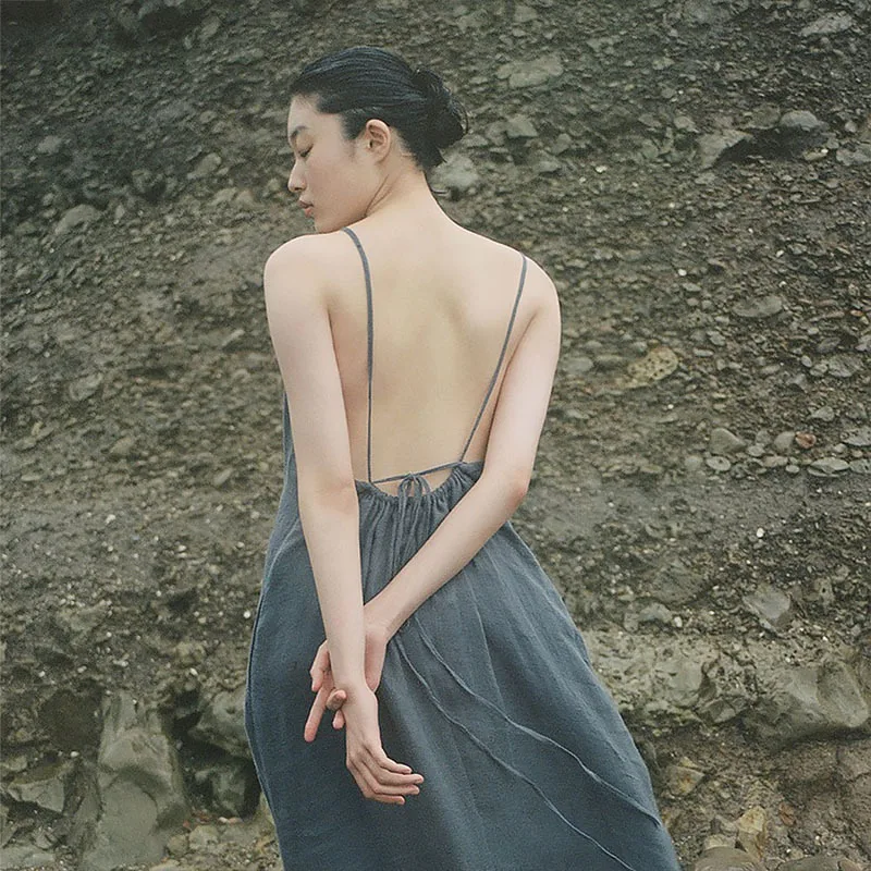 

Модные летние платья 2024 сексуальное платье без рукавов с открытой спиной Бандажное элегантное праздничное пляжное длинное платье