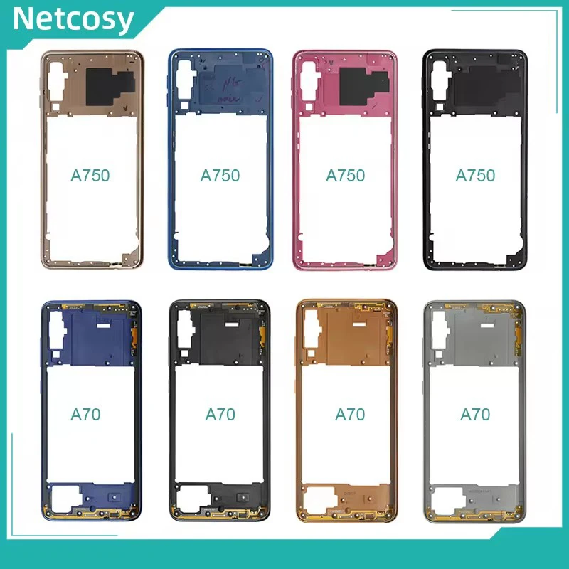Netcosy Middle Frame Bezel Plate Cover Replacement Parts For Samsung Galaxy A70 A705 / A7 2018 A750 Mid Housing Case phone back cover glass phone back cover samsung phone case