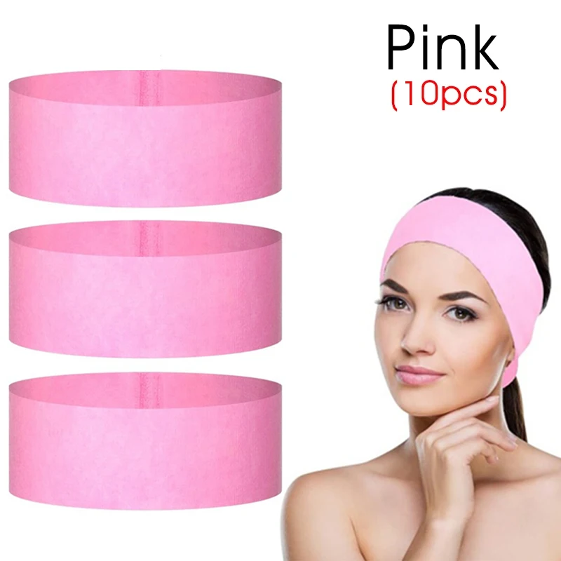 10/50/100pcs Disposable SPA Facial Headbands White Facial Esthetician Headband Wrap Non-Woven Soft Skincare Beauty Salon Supplie