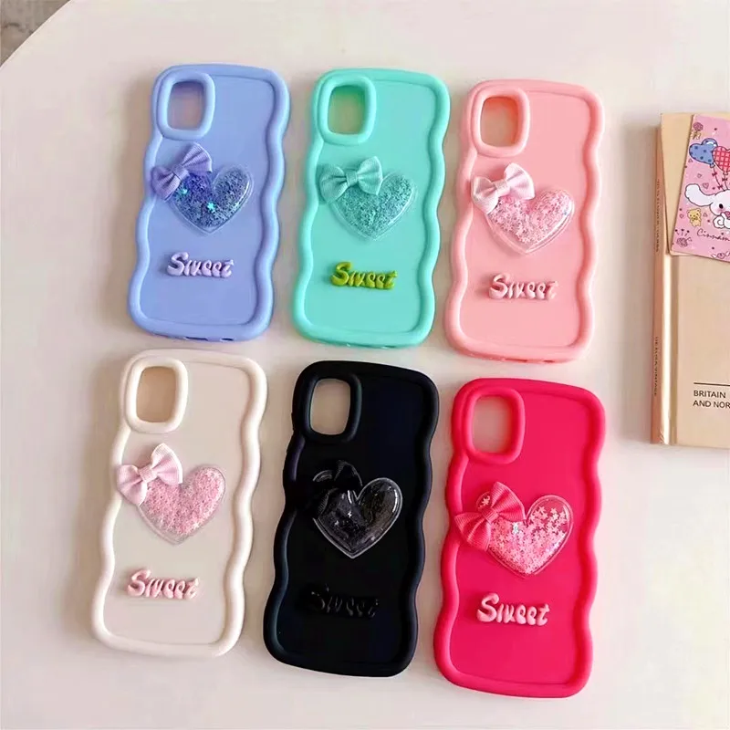 Quicksand Stars Heart Soft Phone Case Cover